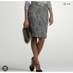 J crew wool mohair alpaca blend metallic pencil tweed midi length wool blend ski